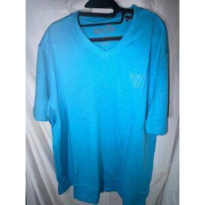 Born Fly Men's Comfy V-Neck T-Shirt Knit Casual Top, Teal Blue, Size XXL, NWT